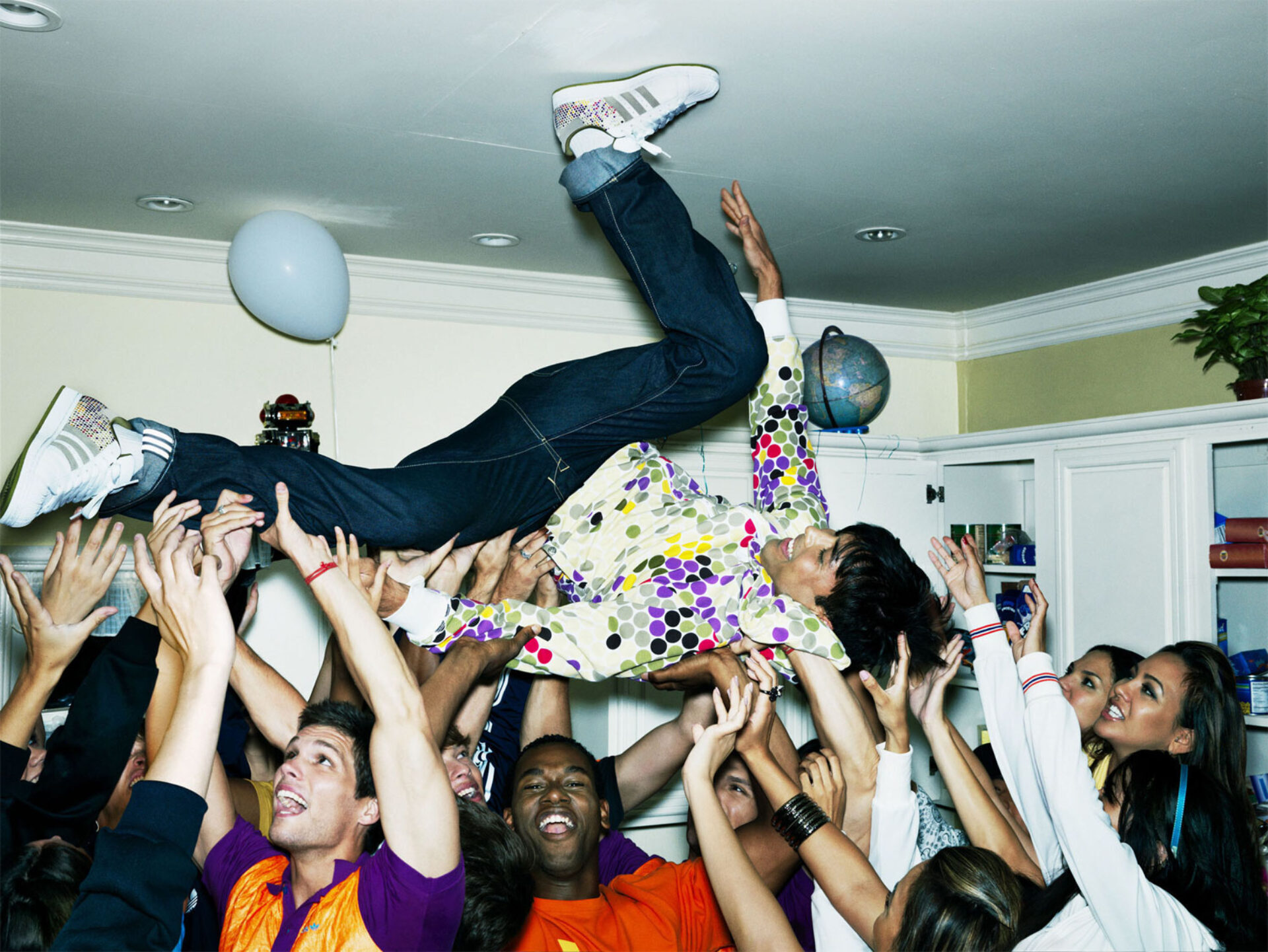 People dancing at a house party